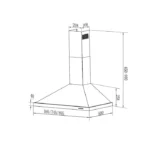 ⁦ماستر جاز شفاط المطبخ الهرمي - 3 سرعات 60 سم  ايطالي Mghf-60⁩ - الصورة ⁦2⁩