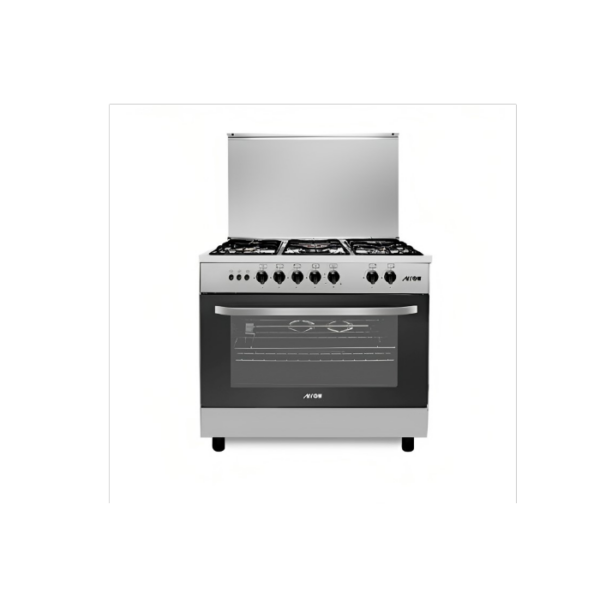 أرو فرن غازى أمان كامل 5 شعلات - 55*80 سم - ستيل RO-8055GSF
