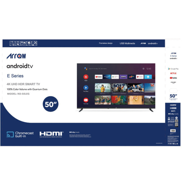 شاشة 50 بوصة سمارت اركو اندرويد معتمدDLED 4K UHD