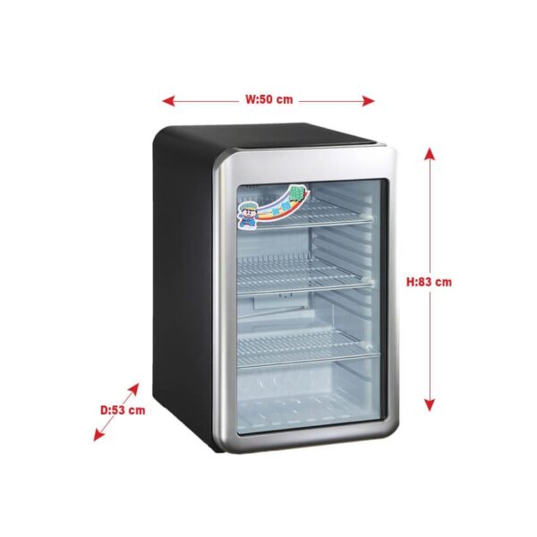 بانكول ثلاجة عرض باب زجاج 4.8 قدم – أسود XLS-136